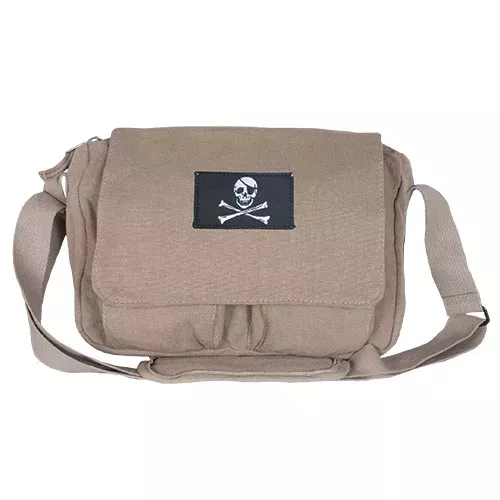 Retro Departure Shoulder Bag With Skull Emblem - Olive Drab